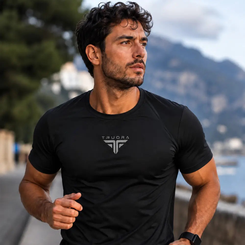 TRUORA Men’s Recycled Polyester Performance T-Shirt - Black / S