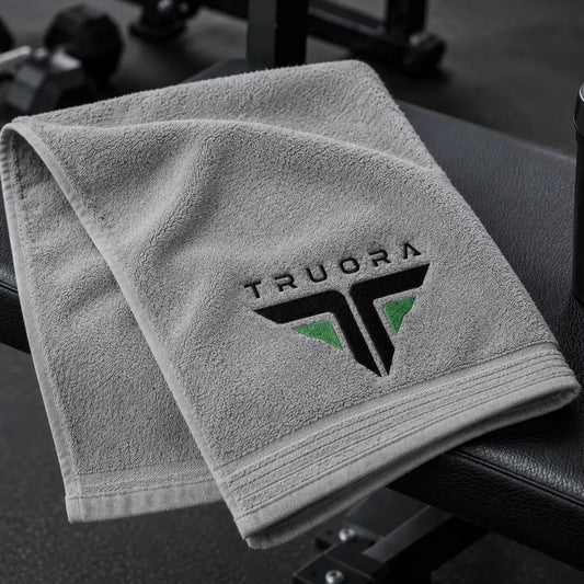 TRUORA Embroidered Organic Cotton Towels - Gray