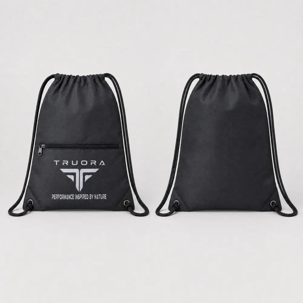 TRUORA Recycled Performance Drawstring Bag - Black